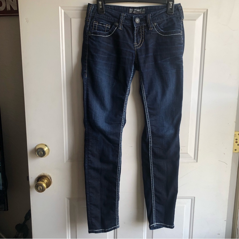 Silver skinny jeans size 26